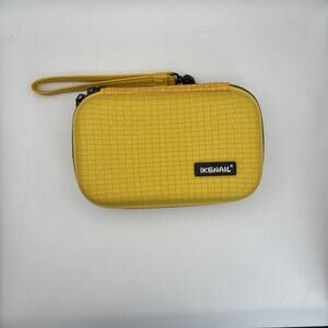 Iksnail Small Hardshell Video Game Multi-pocket Storage Case, Yellow